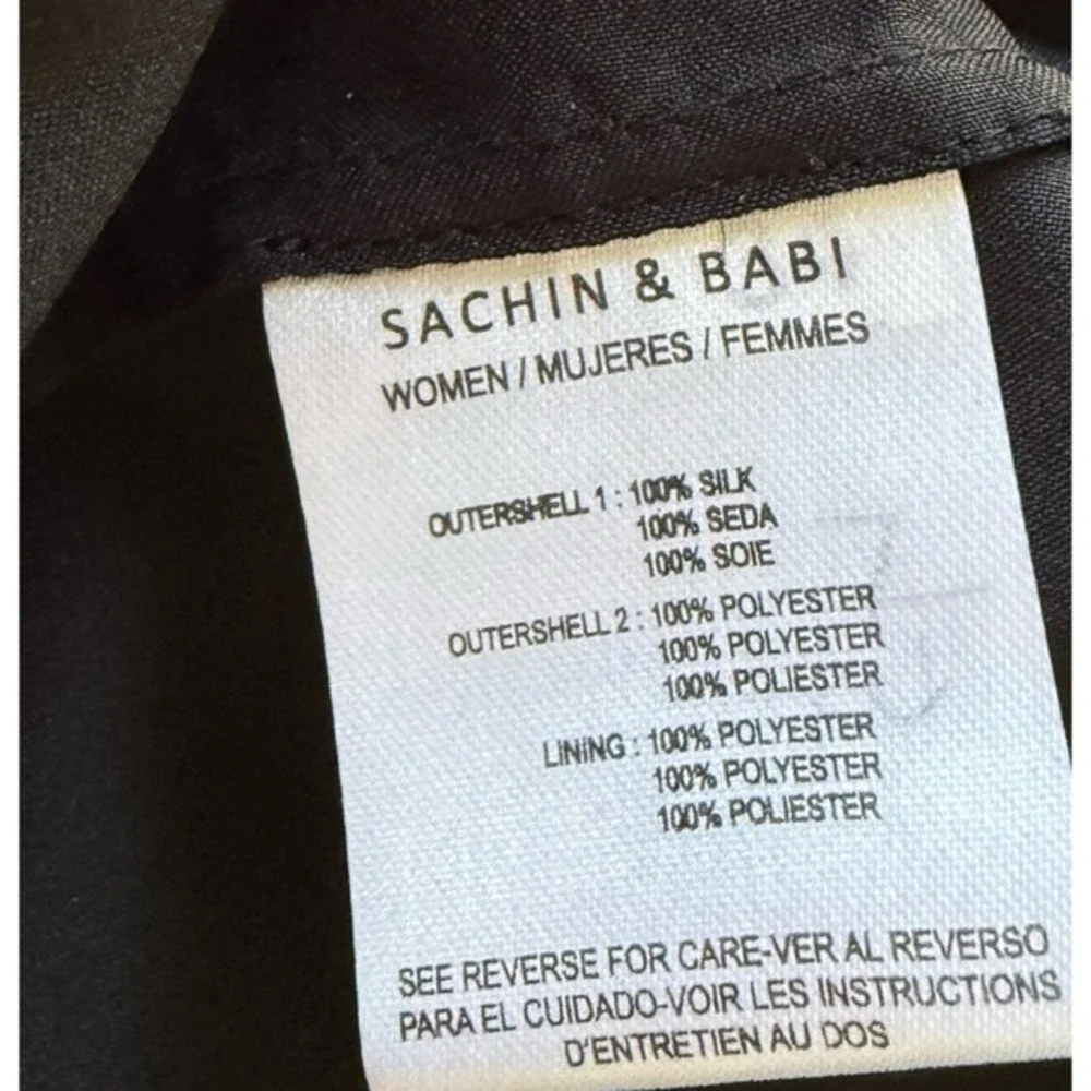 NWT Sachin & Babi Maggie Dress Jet (Black/White Print) Silk Floral Size 6 - Picture 6 of 11